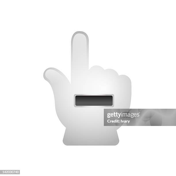 glove pointing on white background - inside mailbox stock illustrations