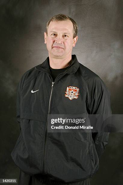 Assistant coach Brian Sutter of the World Team poses for a portrait during NHL All Star week in Los Angeles, California. DIGITAL IMAGE Mandatory...