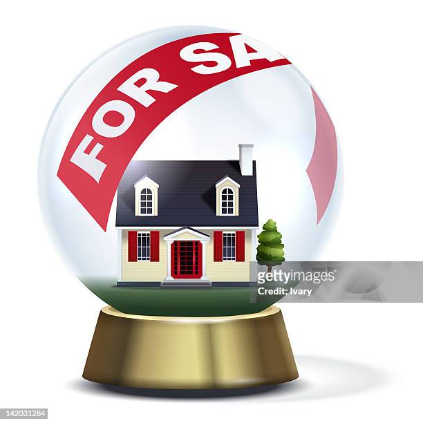 stockillustraties, clipart, cartoons en iconen met advertisement of house for sale - model van een huis