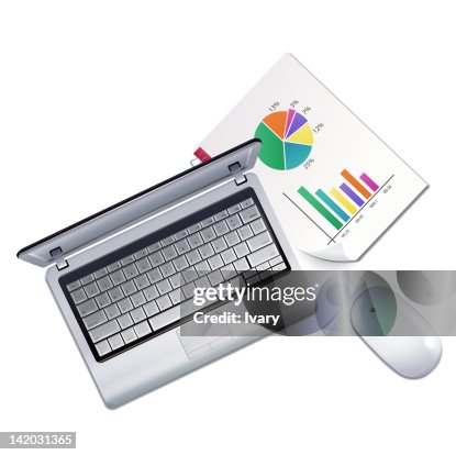 Computer Mouse Graph Illustration Of Laptop Mouse And Graph Stock-Illustration - Getty Images