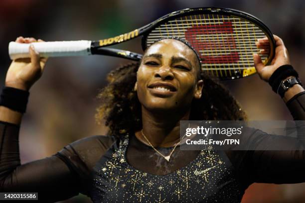 Serena Williams of the United States looks frustrated during her match against Ajla Tomljanovic of Australia in the third round of the women's...