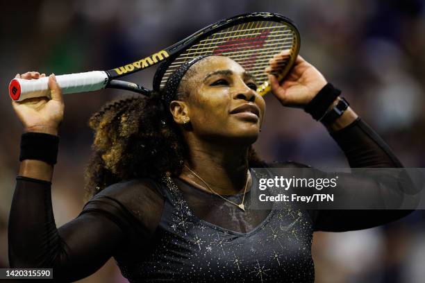 Serena Williams of the United States looks frustrated during her match against Ajla Tomljanovic of Australia in the third round of the women's...