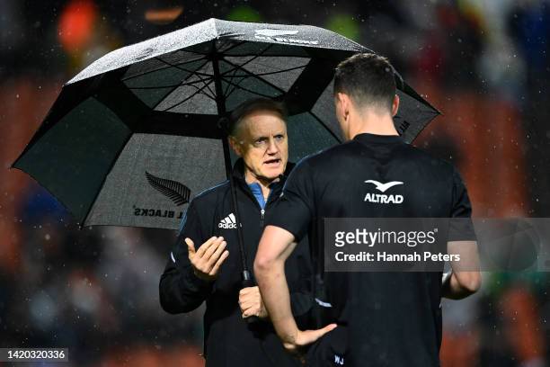 Assistant coach Joe Schmidt of the All Blacks looks on ahead of The Rugby Championship match between the New Zealand All Blacks and Argentina Pumas...
