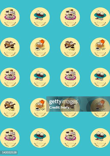 food icon set - multiple coffee cups stock illustrations