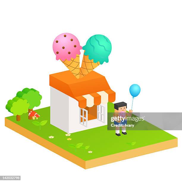 ice cream parlor - ice cream parlor stock illustrations