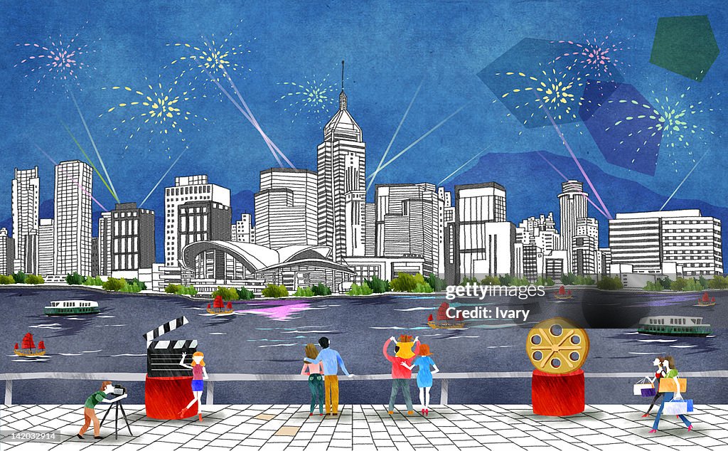 Australia, New South Wales, Sydney, Harbor Bridge, New Year Fireworks