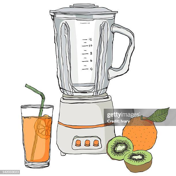 juicer machine - drinking straw isolated stock illustrations