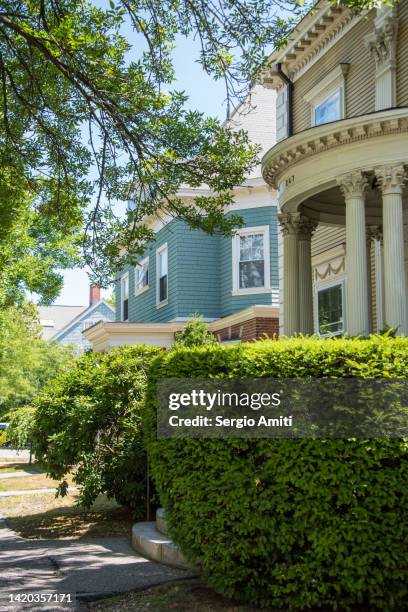houses in college hill, providence. - mock tudor houses stock pictures, royalty-free photos & images