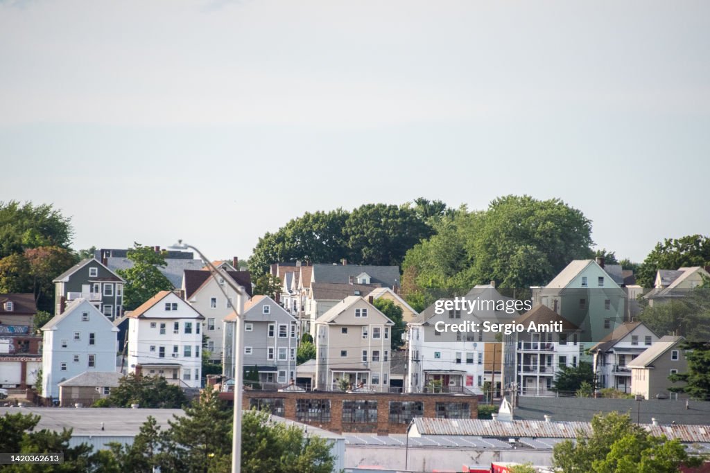 Pastel colour houses in Providence, RI