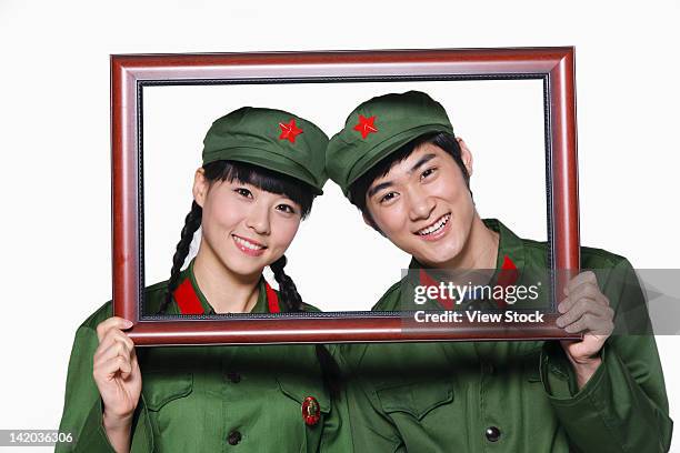 young couple in uniform - life after stroke awards 2011 ストックフォトと画像