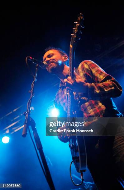 Singer James Mercer of the band The Shins performs live during a concert at the Huxleys on March 28, 2012 in Berlin, Germany.