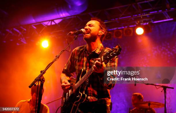 Singer James Mercer of the band The Shins performs live during a concert at the Huxleys on March 28, 2012 in Berlin, Germany.