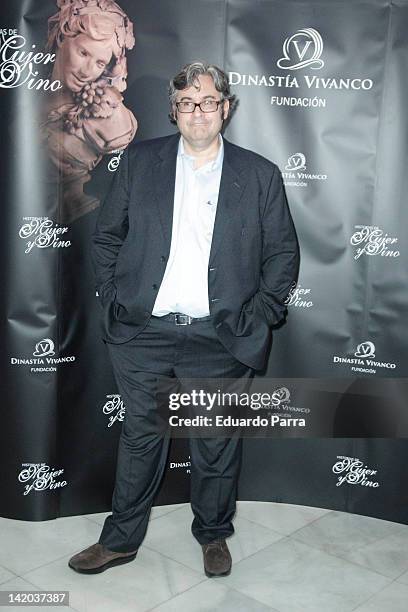 Juan Manuel de Prada attends 'Historias de Mujer y Vino' by Dinastia Vivanco Foundation presentation at National Library on March 28, 2012 in Madrid,...