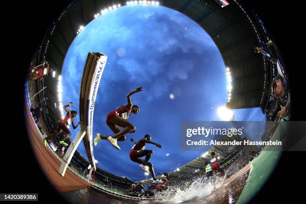 General view as athletes compete in Women's 3000m Steeplechase during the Allianz Memorial Van Damme 2022, part of the 2022 Diamond League series at...