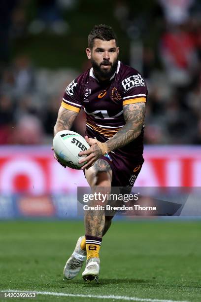 Adam Reynolds of the Broncos runs the ball during the round 25 NRL match between the St George Illawarra Dragons and the Brisbane Broncos at...