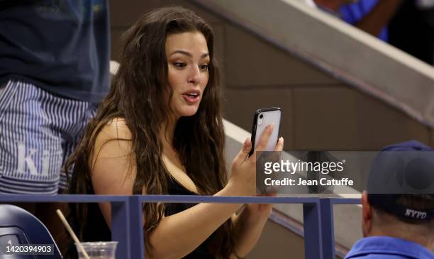 Ashley Graham attends Serena Williams third round match on Arthur Ashe stadium during Day 5 of the US Open 2022, 4th Grand Slam of the season, at the...