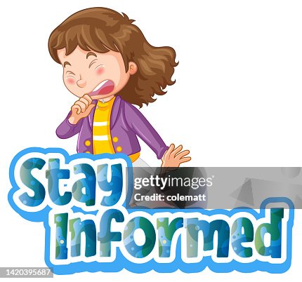 Stay Informed Font In Cartoon Style With High-Res Vector Graphic ...
