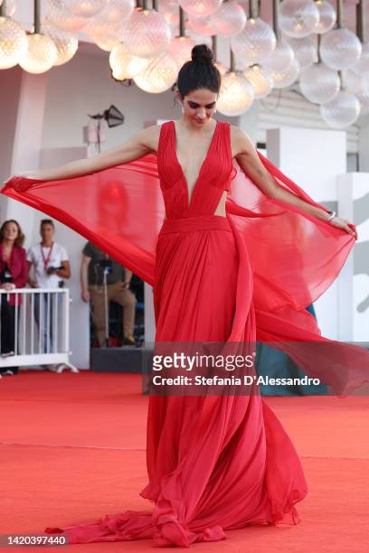 Rocio Munoz Morales attends the "Bones And All" red carpet at the 79th Venice International Film Festival on September 02, 2022 in Venice, Italy.