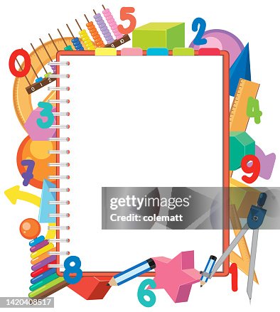 Empty Math Model Blank Math Template With Math Tools And Elements High-Res Vector ...