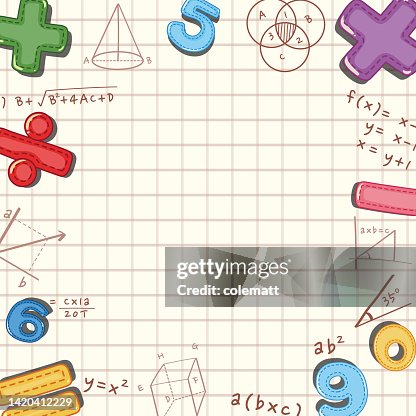 Blank Math Template With Math Tools And Elements High-Res Vector ...