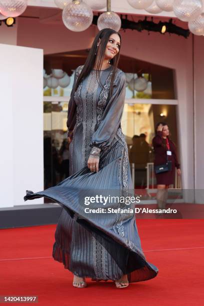 Marica Pellegrinelli attends the "Bones And All" red carpet at the 79th Venice International Film Festival on September 02, 2022 in Venice, Italy.