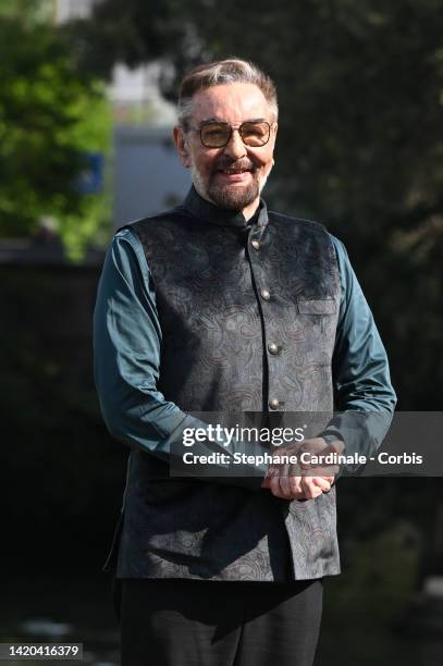 Kabir Bedi is seen arriving at the Excelsior pier during the 79th Venice International Film Festival on September 03, 2022 in Venice, Italy.