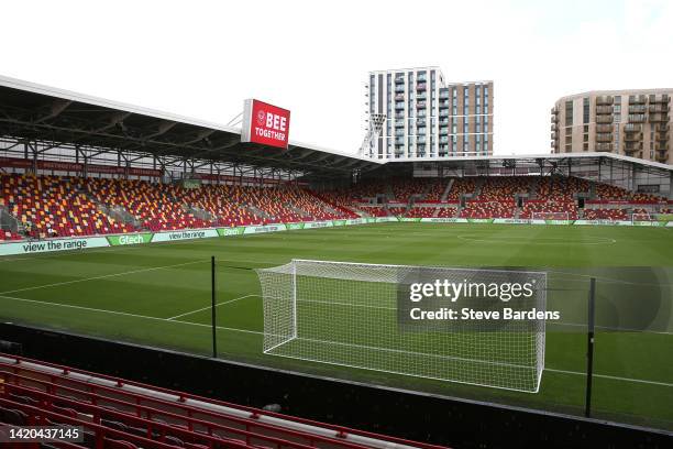 General view inside the stadium prior to the Premier League match between Brentford FC and Leeds United at Brentford Community Stadium on September...