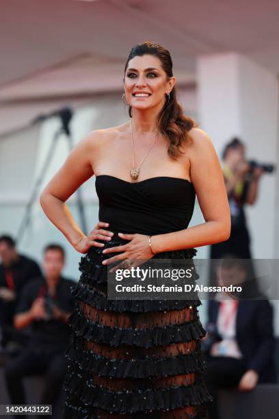 Elisa Isoardi attends the "Bones And All" red carpet at the 79th Venice International Film Festival on September 02, 2022 in Venice, Italy.