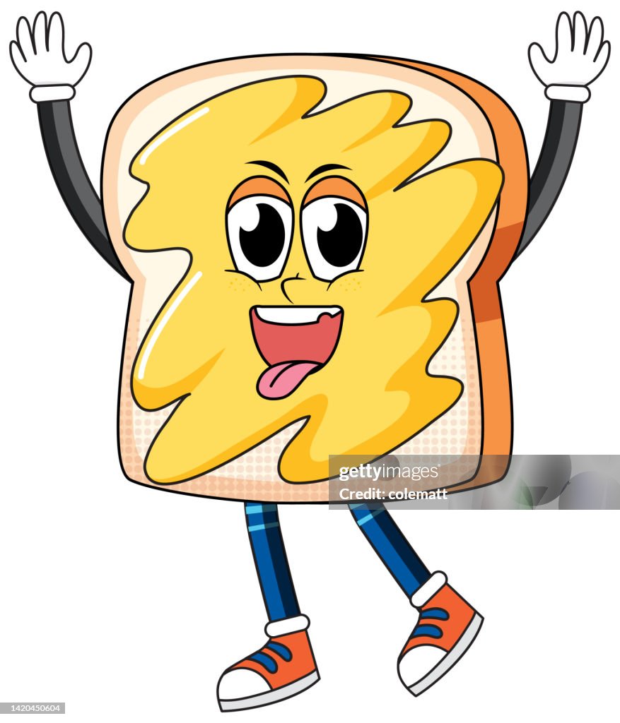 Bread Cartoon Examples A Bread Cartoon Character On White Background High-Res Vector Graphic ...