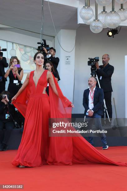 Spanish actress Rocio Munoz Morales, godmother of the 79 Venice International Film Festival 2022. Bones And All Red Carpet. Venice , September 2nd,...