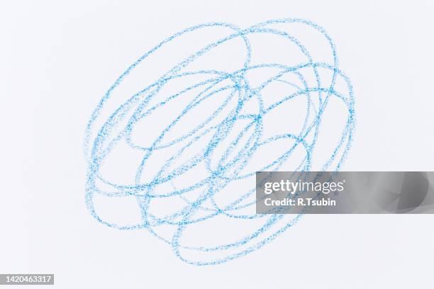 wax crayon hand drawing blue background texture - crayon stock pictures, royalty-free photos & images