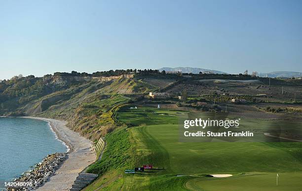 General view of the 18th hole prior to the start of the Sicilian Open at Verdura Golf and Spa Resort on March 28, 2012 in Sciacca, Italy.