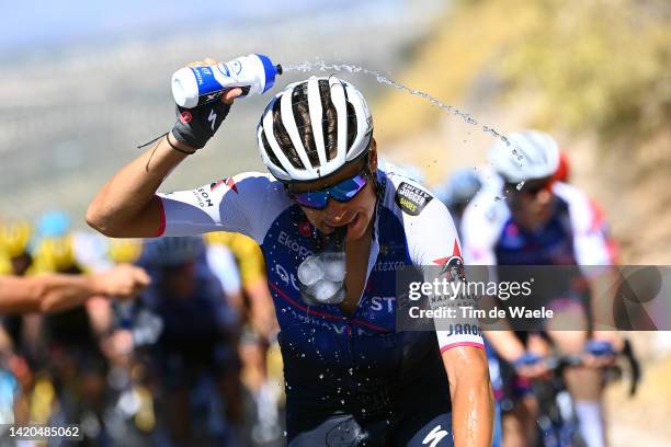 Fausto Masnada of Italy and Team Quick-Step - Alpha Vinyl cools off during the 77th Tour of Spain 2022, Stage 14 a 160,3km stage from Montoro to...
