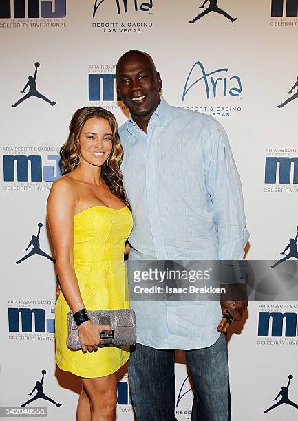 Yvette Prieto and Michael Jordan arrive at the 11th Annual Michael Jordan Celebrity Invitational welcome reception at the Liquid Pool Lounge at the...