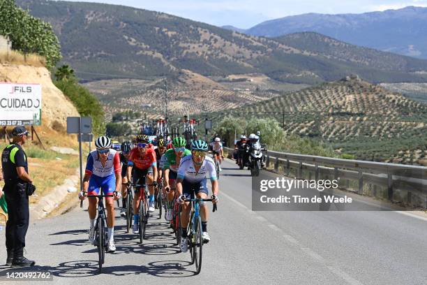 Bruno Armirail of France and Team Groupama - FDJ and Alexey Lutsenko of Kazahkstan and Team Astana – Qazaqstan compete itduring the 77th Tour of...