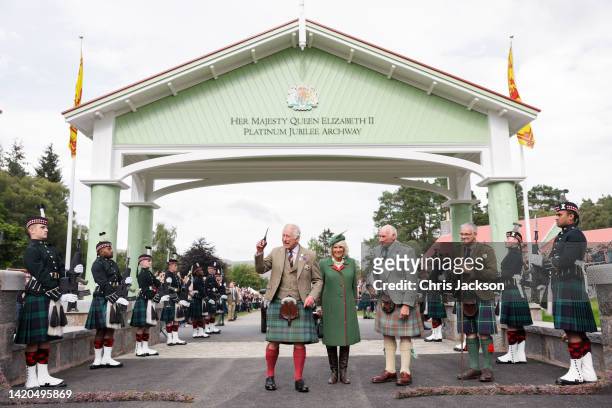Prince Charles, Prince of Wales, known as the Duke of Rothesay when in Scotland cuts a "heather rope" to officially open The Queen Elizabeth Platinum...