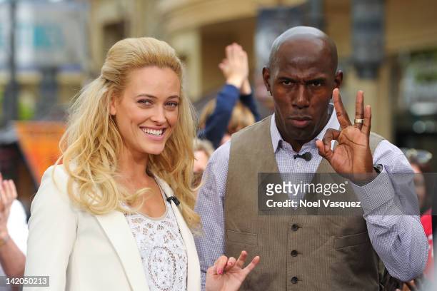 Peta Murgatroyd and Donald Driver visit "Extra" at The Grove on March 28, 2012 in Los Angeles, California.