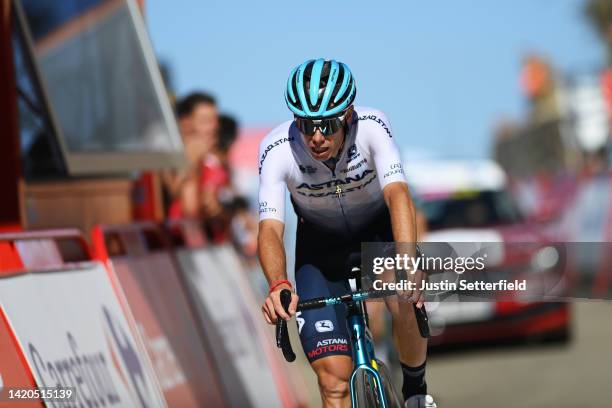 David De La Cruz Melgarejo of Spain and Team Astana – Qazaqstan crosses the finish line during the 77th Tour of Spain 2022, Stage 14 a 160,3km stage...