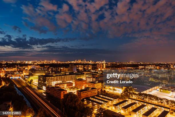 evening time city shot in the netherlands - south holland stock pictures, royalty-free photos & images