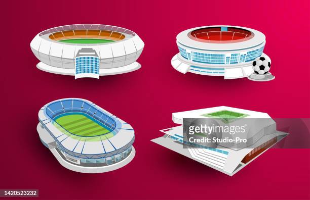 リアルなサッカー(サッカー)スタジアムコレクション - フィールド点のイラスト素材／クリップアート素材／マンガ素材／アイコン素材