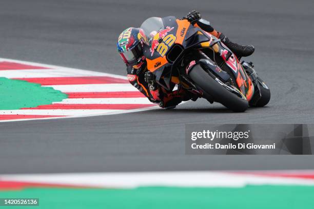 Brad Binder of South Africa and Red Bull KTM Factory Racing during qualify of the MotoGP Of San Marino at Misano World Circuit on September 02, 2022...