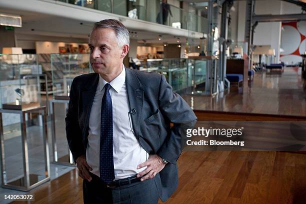 Xavier Peugeot, product director for the Peugeot SA brand, pauses during a television interview at the company's headquarters in Paris, France, on...