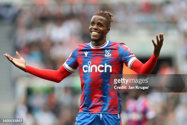 Wilfried Zaha of Crystal Palace in action during the Premier League match between Newcastle United and Crystal Palace at St. James Park on September...