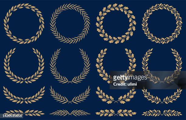floral wreaths and dividers - insignia stock illustrations