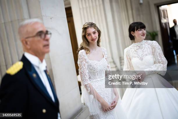 Debutantes during Queen Charlotte's Ball 2022 at One Great George Street on September 03, 2022 in London, England. Queen Charlotte's Ball is the...