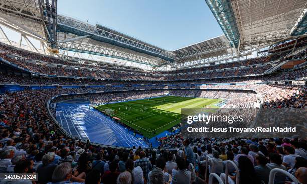 General view of the Santiago Bernabeu stadium during the LaLiga Santander match between Real Madrid CF and Real Betis at Estadio Santiago Bernabeu on...