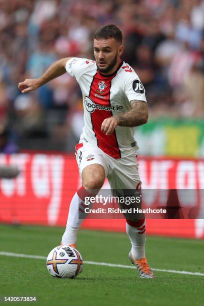 Adam Armstrong of Southampton in action during the Premier League match between Wolverhampton Wanderers and Southampton FC at Molineux on September...