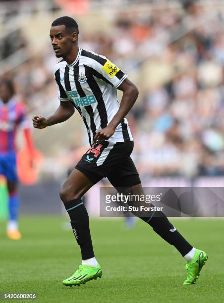 Newcastle United player Alexander Isak in action during the Premier League match between Newcastle United and Crystal Palace at St. James Park on...