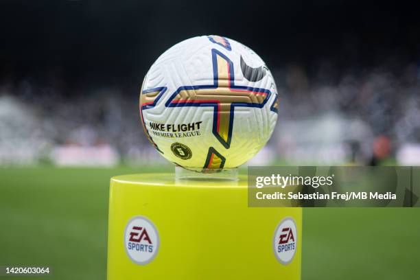 Official match day ball during the Premier League match between Newcastle United and Crystal Palace at St. James Park on September 3, 2022 in...