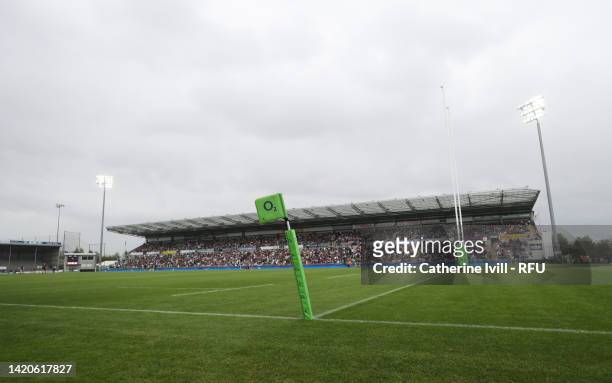 General view inside the stadium during the Women's International rugby match between England Red Roses and United States at Sandy Park on September...